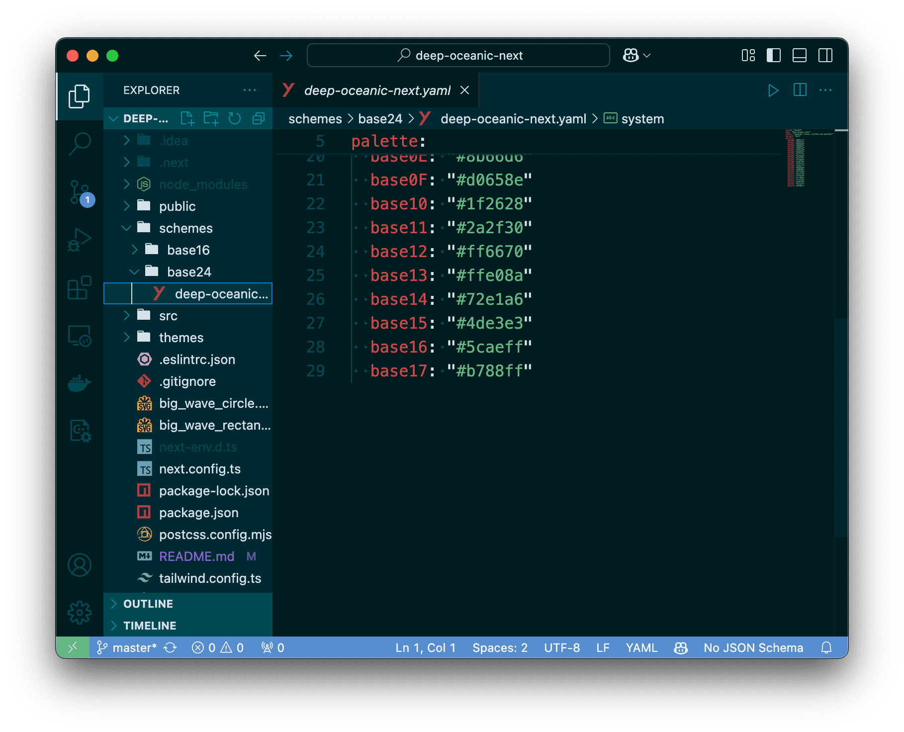 Visual Studio Code Theme Screenshot